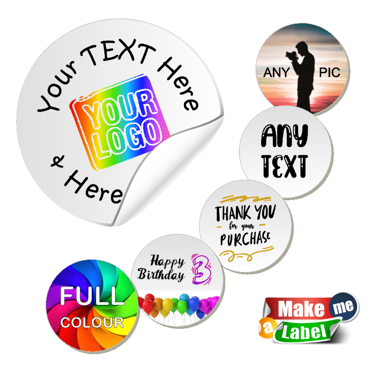 Custom Printed 50mm Round Labels - 150 Labels